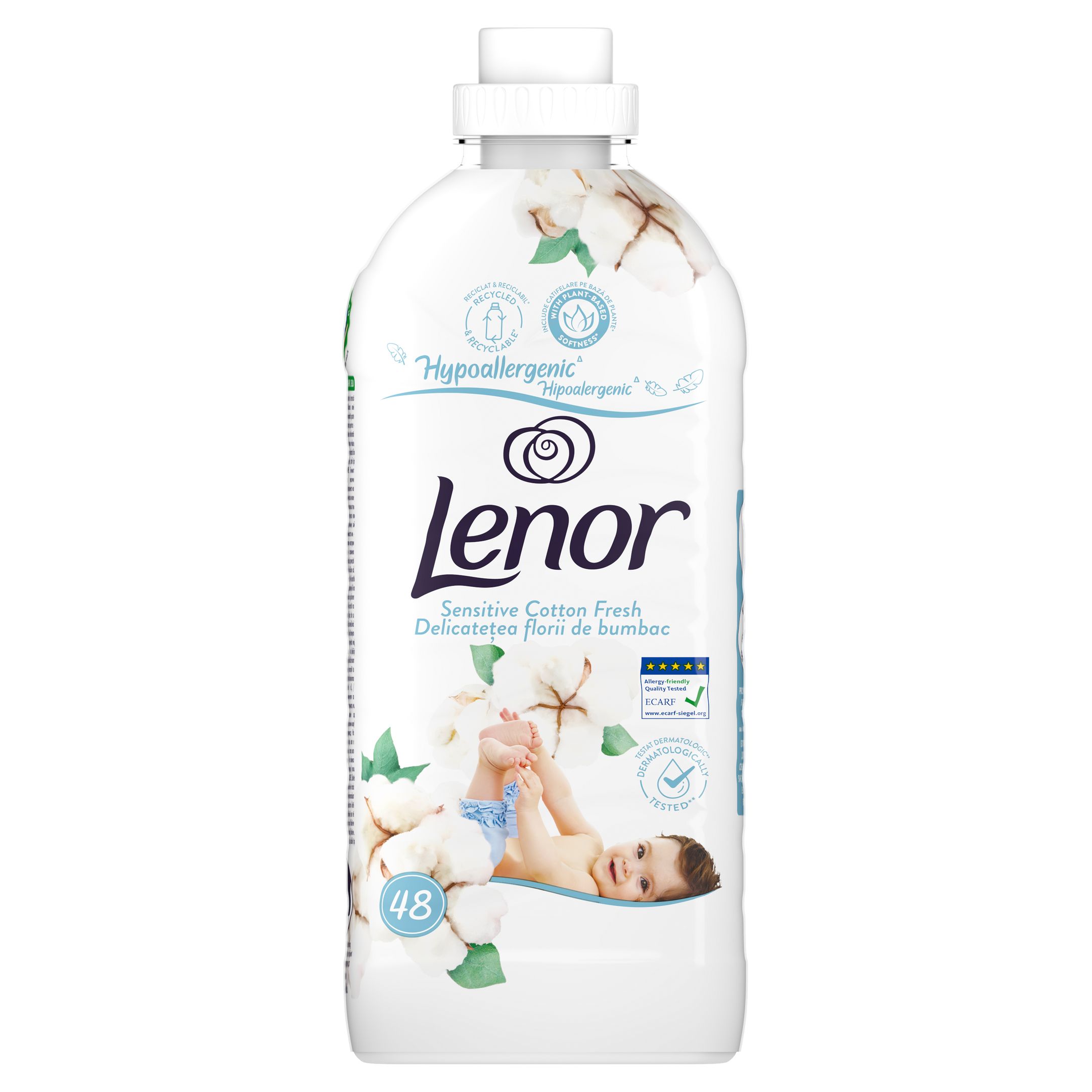 Омекотител Ленор 48 пранета 1,200 Sensitive Cotton Fresh